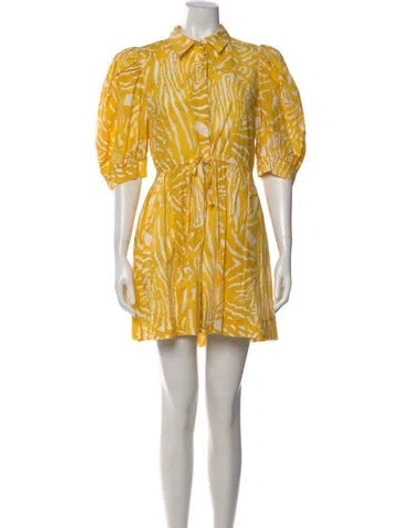 Pre-owned Hunter Printed Mini Dress In Yellow