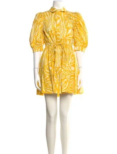 Pre-owned Hunter Printed Mini Dress In Yellow