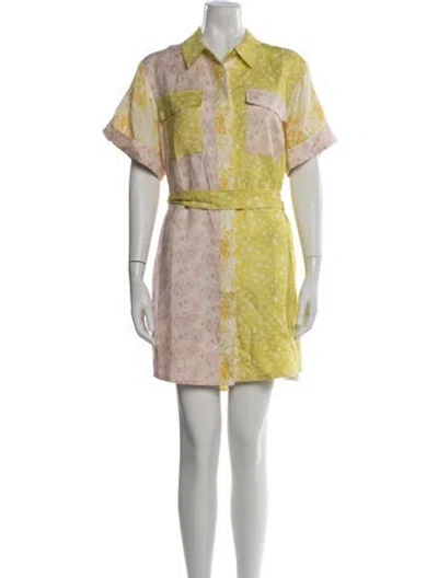 Pre-owned Hunter Printed Mini Dress In Yellow