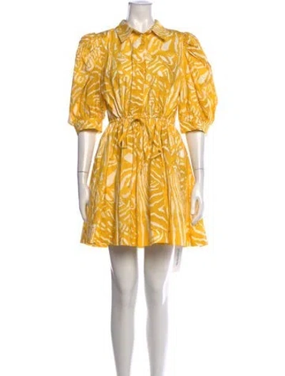 Pre-owned Hunter Printed Mini Dress In Yellow