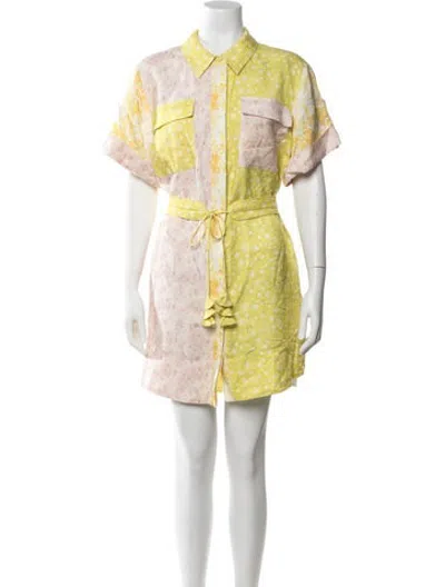 Pre-owned Hunter Printed Mini Dress In Yellow