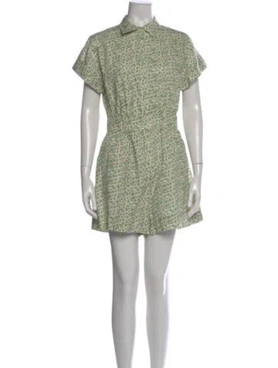 Pre-owned Hunter Printed Romper In Green