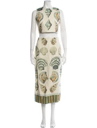 Pre-owned Hunter Printed Skirt Set In Neutrals