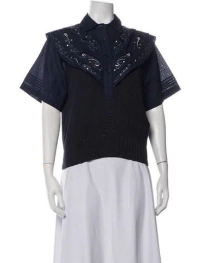 Pre-owned Hunter Printed Sweater In Blue