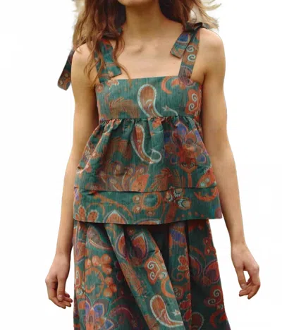 Hunter Pruett Sleeveless Top In Sage Ikat In Multi
