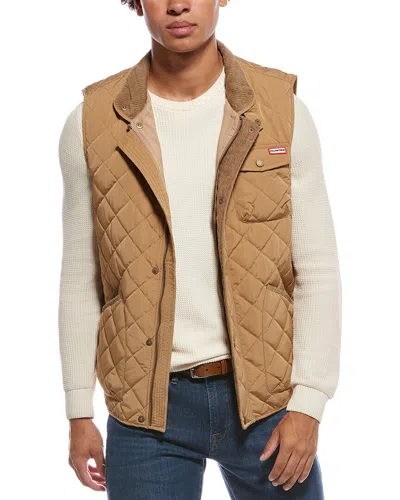Hunter Quilted Utility Vest In Brown