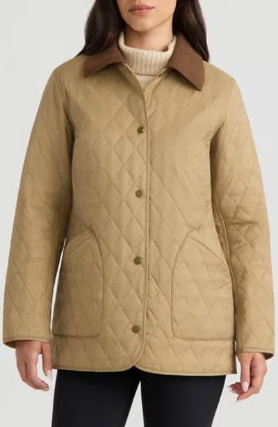 Hunter Rachel Diamond Quilted Barn Jacket In Brown