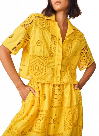 Hunter Rae Crochet Top In Dandelion In Yellow