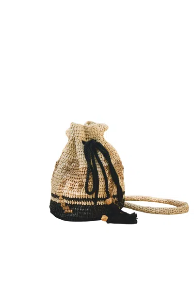 Hunter Raffia Bucket Bag In Palm Tree In Multi