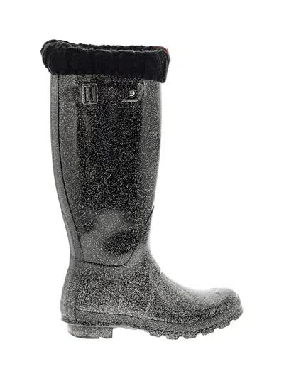 Pre-owned Hunter Rain Boots In Black