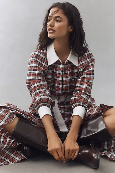 Hunter Randolph Belted Midi Dress In Multi