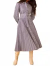 Hunter Randolph Dress In Navy Stripe In Brown