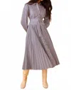 Hunter Randolph Midi Dress In Navy Stripe In Gray