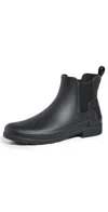 Hunter Original Refined Chelsea Rain Boots In Black