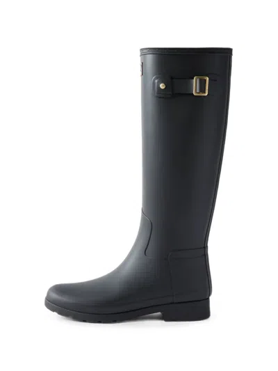 Hunter Refined Gold-trim Boots In Black