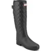 Hunter Refined Quilted Rain Boot In Black