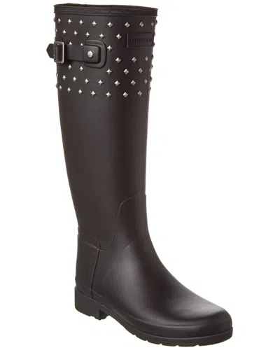 Hunter Refined Tall Studded Boot In Black