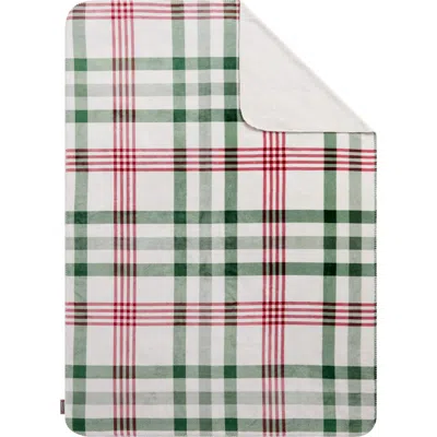 Hunter Reversible Plush Throw Blankets In Green