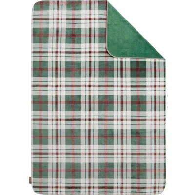 Hunter Reversible Plush Throw Blankets In Green