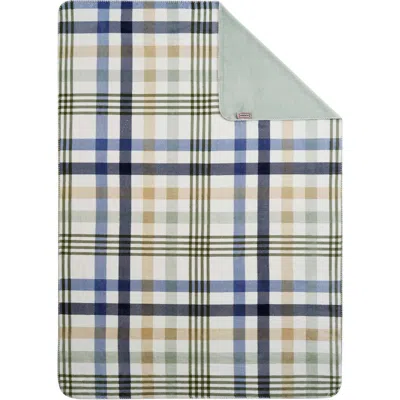 Hunter Reversible Plush Throw Blankets In Green