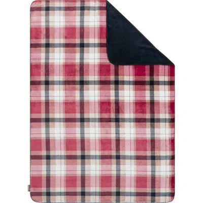 Hunter Reversible Plush Throw Blankets In Red