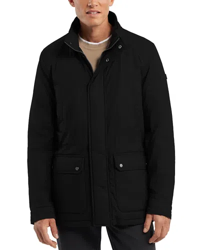 Hunter Robert Waxed Twill Utility Jacket In Black