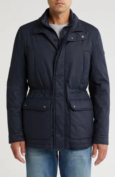 Hunter Robert Waxed Twill Utility Jacket In Night Sky