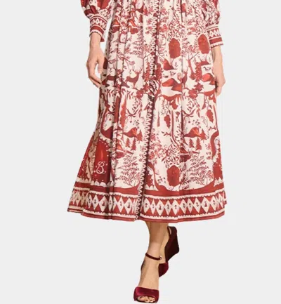 Hunter Rosie Midi Dress In Central Park Toile In Multi