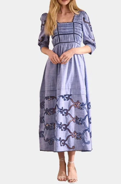 Hunter Rowe Dress In Seabank Chambray In Purple
