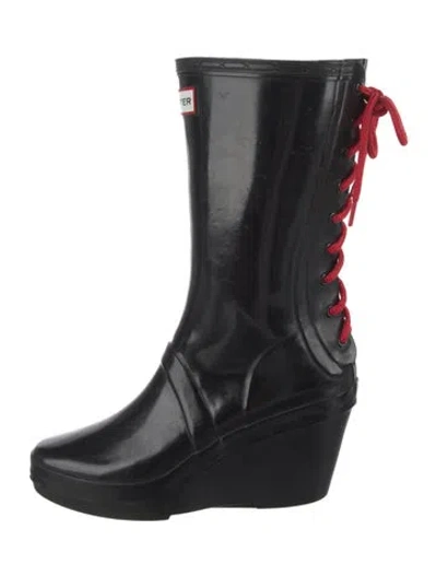 Pre-owned Hunter Rubber Boots In Black