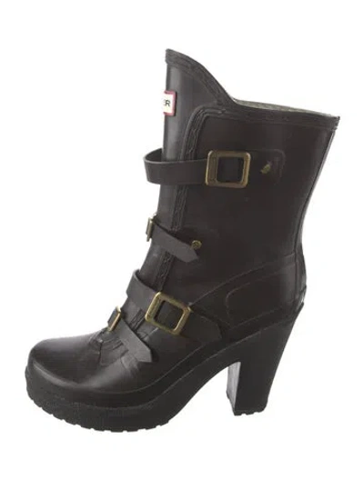 Pre-owned Hunter Rubber Boots In Black