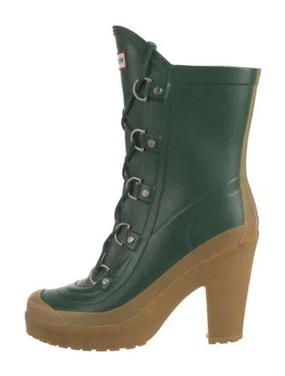 Pre-owned Hunter Rubber Boots In Green