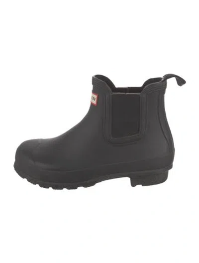 Pre-owned Hunter Rubber Chelsea Boots In Black