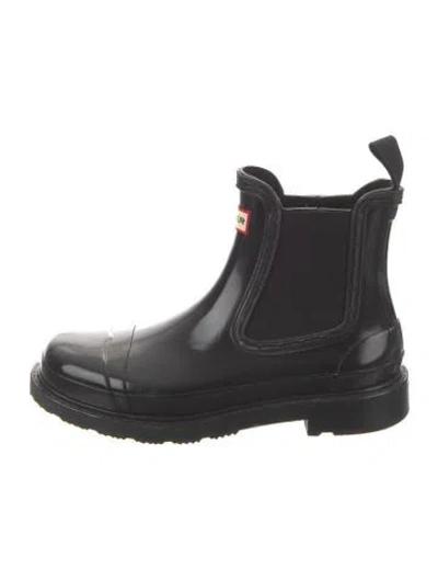 Pre-owned Hunter Rubber Chelsea Boots In Black