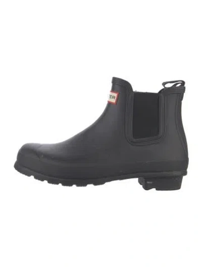 Pre-owned Hunter Rubber Chelsea Boots In Black