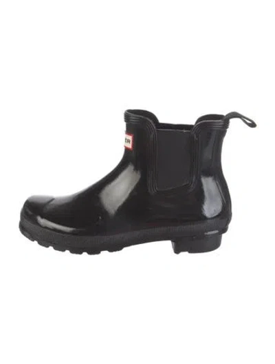 Pre-owned Hunter Rubber Chelsea Boots In Black