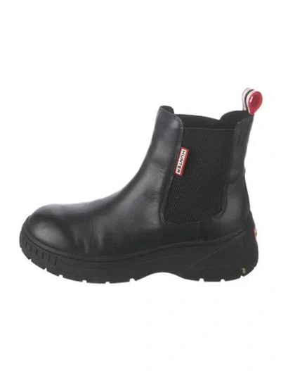 Pre-owned Hunter Rubber Chelsea Boots In Black