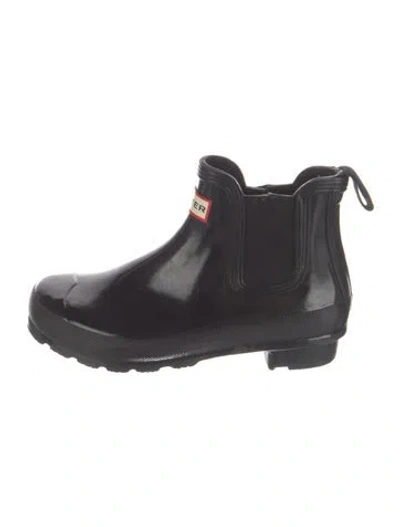 Pre-owned Hunter Rubber Chelsea Boots In Black