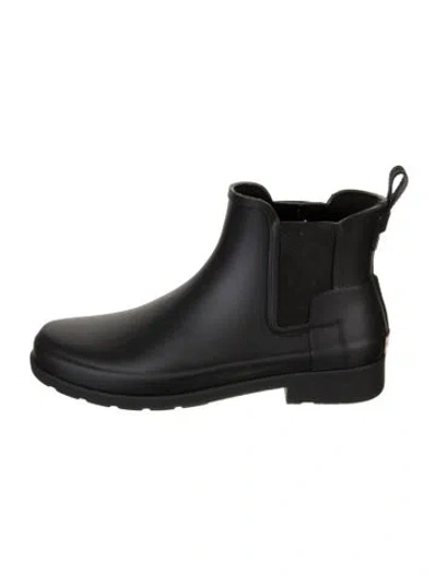 Pre-owned Hunter Rubber Chelsea Boots In Black
