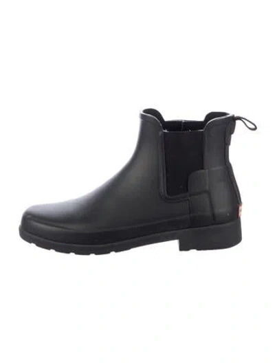 Pre-owned Hunter Rubber Chelsea Boots In Black