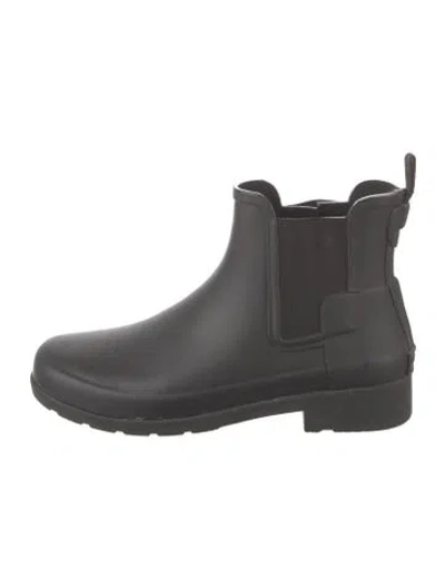 Pre-owned Hunter Rubber Chelsea Boots In Black