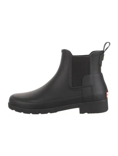 Pre-owned Hunter Rubber Chelsea Boots In Black