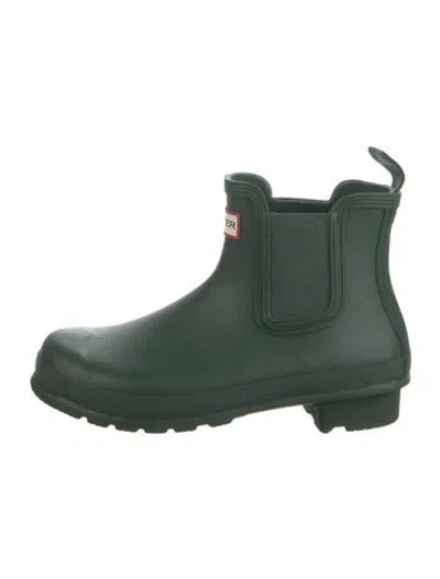 Pre-owned Hunter Rubber Chelsea Boots In Black