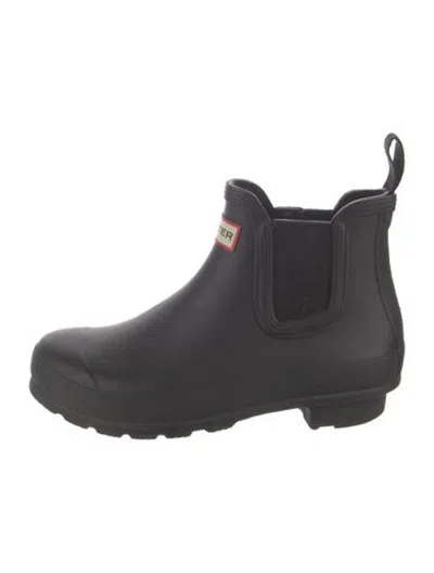 Pre-owned Hunter Rubber Chelsea Boots In Black
