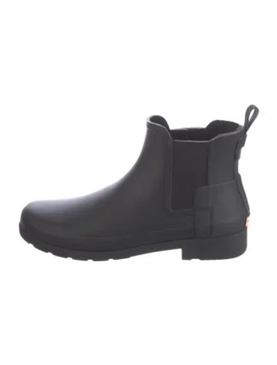 Pre-owned Hunter Rubber Chelsea Boots In Blue
