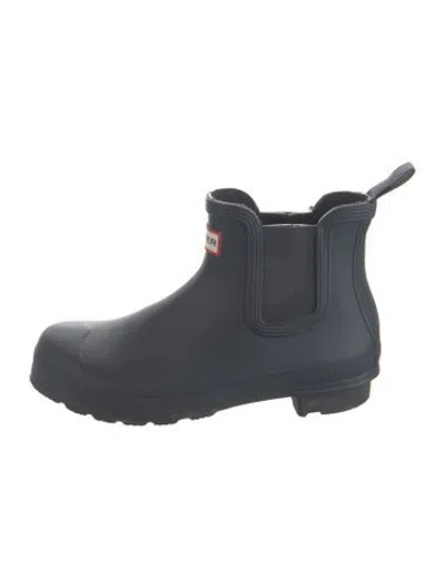 Pre-owned Hunter Rubber Chelsea Boots In Blue