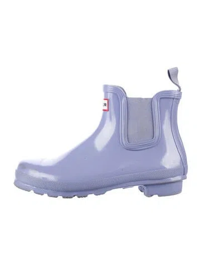 Pre-owned Hunter Rubber Chelsea Boots In Blue/purple