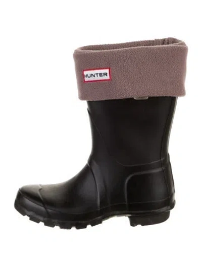 Pre-owned Hunter Rubber Colorblock Pattern Rain Boots In Blue