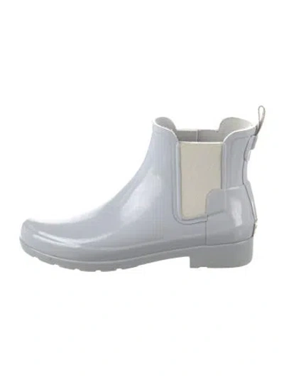 Pre-owned Hunter Rubber Colorblock Pattern Rain Boots In Gray