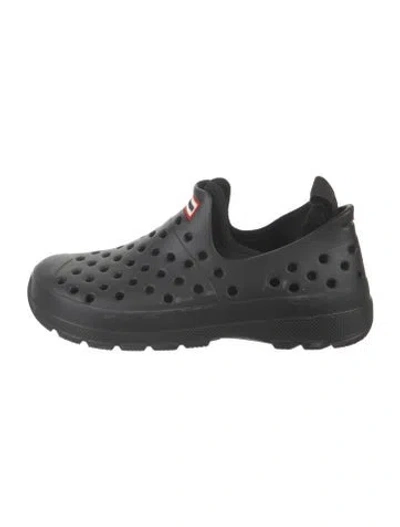 Pre-owned Hunter Rubber Flats In Black